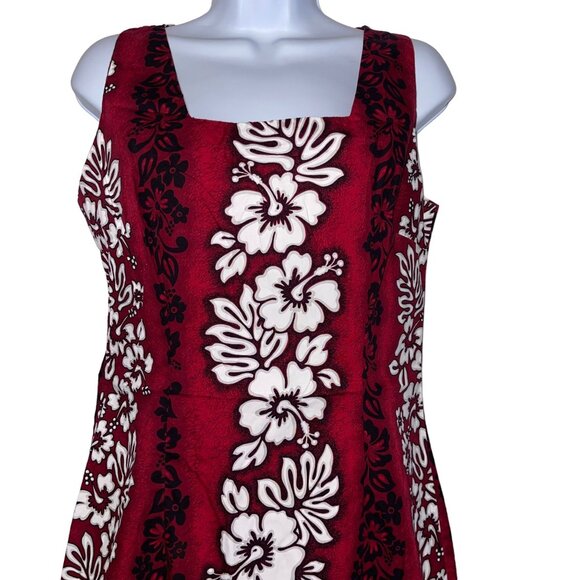 Vintage Royal Creations Hawaii Muumuu Dress Womens L Red Mumu Floral Hawaiian - Picture 2 of 10